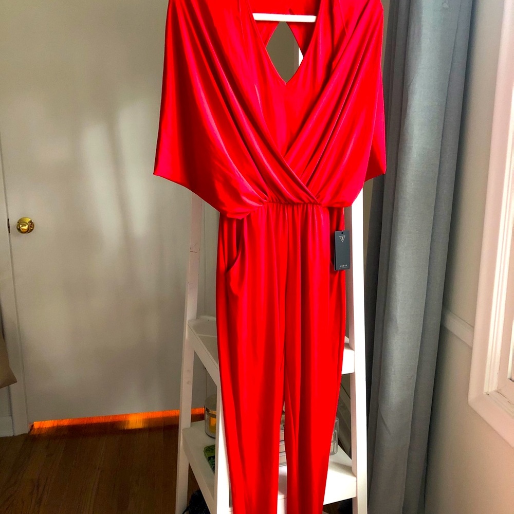 Open back RED jumpsuit!